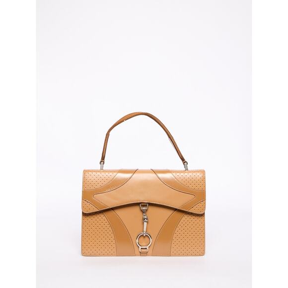 Prada Beige Perforated Top Handle Bag - Picture 1 of 11